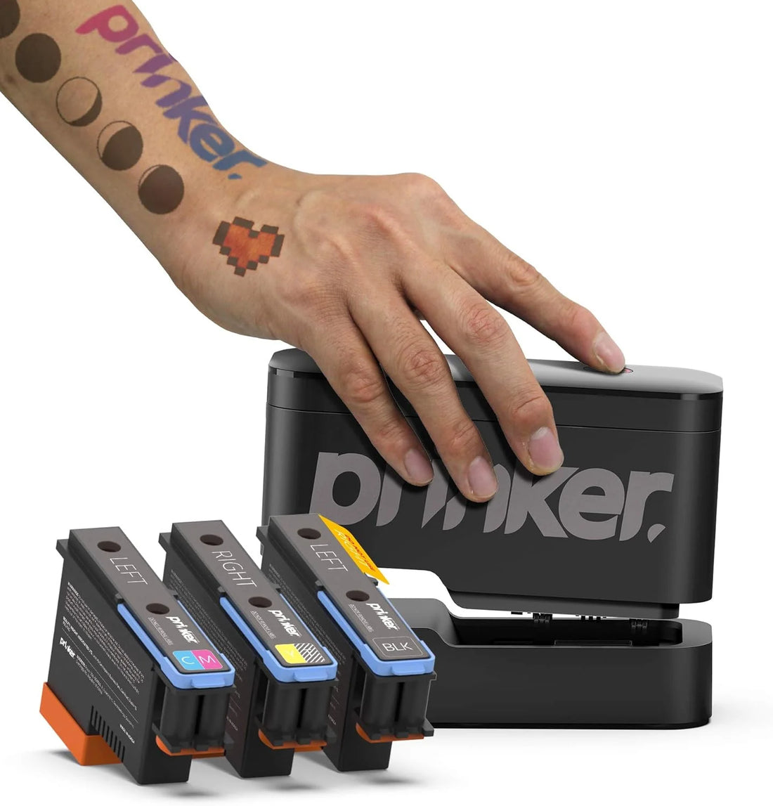 Prinker S – Instant Custom Temporary Tattoos with Full-Color & Black Ink
