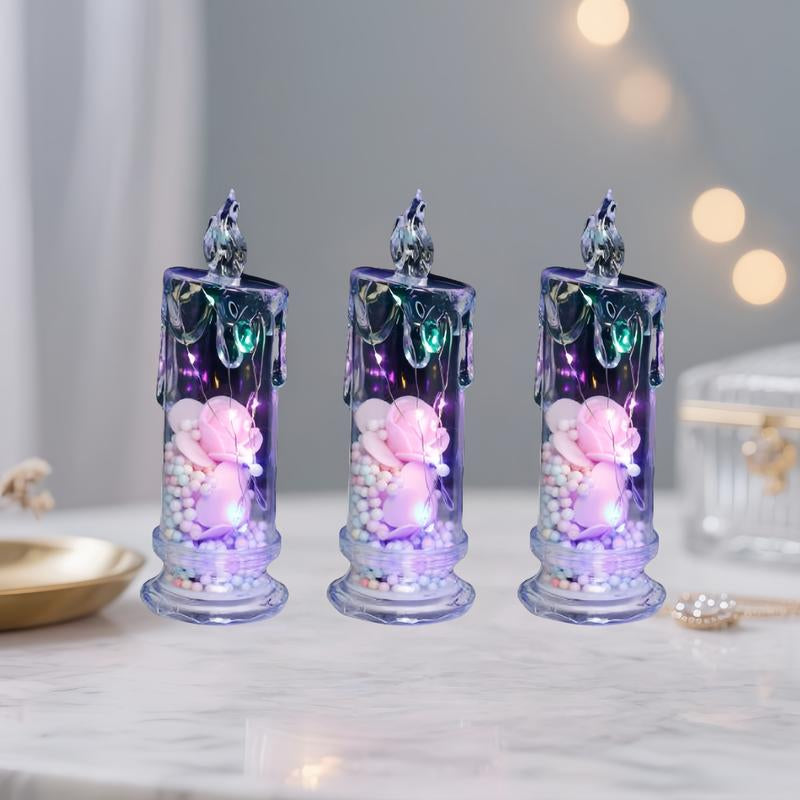 4-Pack Pink Flameless LED Candles – Perfect Romantic Decor for Valentine's Day, Weddings, Proposals, Birthdays, Dinners, and More!