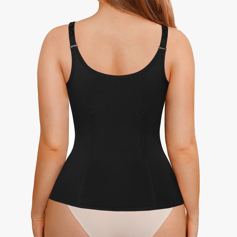 Elevate Your Silhouette with Nebility Women's Highwaist Corset Vest - Tummy Tuck Shapewear for Sport & Daily Wear, Classic Black