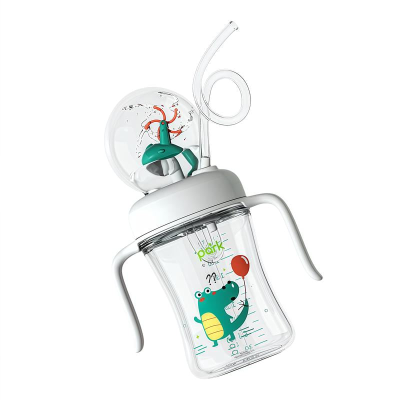 Fun Leak-Proof Toy Water Cup with Soft Straw & Spray Design - Ideal for Kids Aged 1-4!