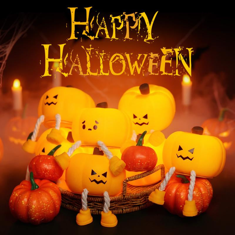 Adorable Pumpkin Night Light - Rechargeable Silicone Touch Lamp for Halloween Decor & Fun Office Vibes