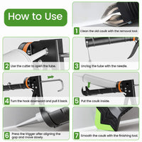 Ultimate 5-in-1 Professional Caulk Gun Kit – Includes Caulk Remover, Putty Knife, and Essential Tools for Perfect Caulking in Bathrooms and Showers