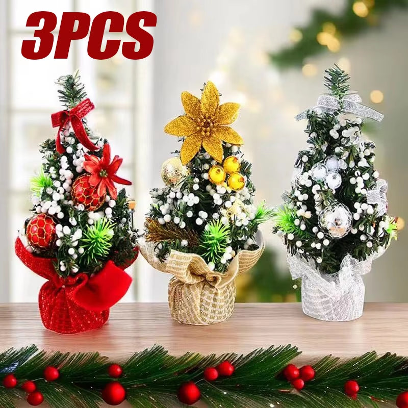 Adorable 3PCS Mini Christmas Tree Set - Perfect Desktop Decorations & Kids' Gifts for a Festive Window Display