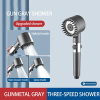 Revitalize Your Shower Experience: 3-Mode High-Pressure Rain Shower Head with Massage Brush Filter