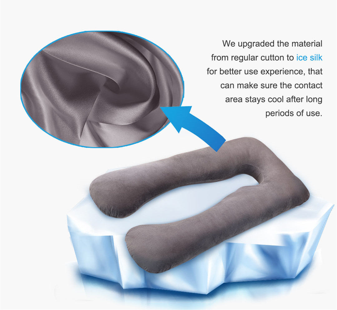 Ultimate U-Shape Maternity Pillow for Pregnant Women - Summer Sleeping Support with Cooling Ice Silk