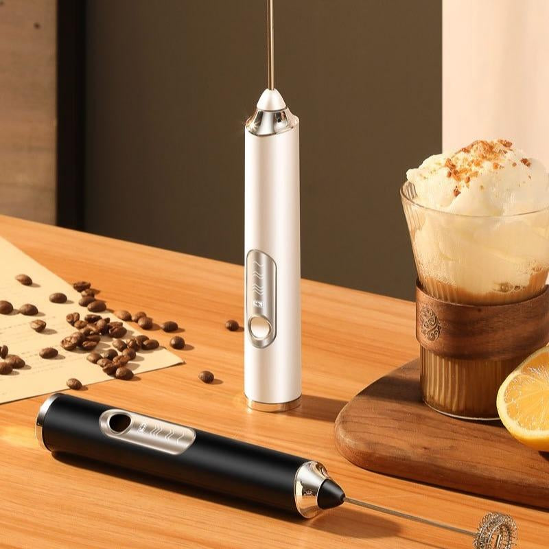 Versatile Rechargeable Milk Frother with 3 Heads & Speeds - Perfect for Lattes, Cappuccinos, Matcha, and More!