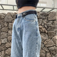 Buckle-Free Adjustable Stretch Elastic Waist Band for Men & Women - Invisible and Comfortable Belt for Jeans and Dresses