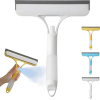 Versatile 3-in-1 Window Cleaning Tool: Sprayer, Squeegee & Scrubber for Sparkling Clean Surfaces – Perfect for Home, Car, and Shower Glass – Blue, White, Yellow