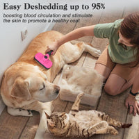 Self-Cleaning Slicker Brush for Dogs & Cats – Gentle Grooming, Easy Deshedding & Hair Removal (Pink)