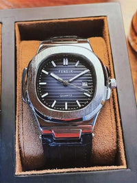 Men's Trendy Luminous Quartz Watch with Calendar - Perfect Birthday Gift in Elegant Box