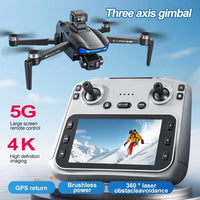 Aerovibe 2025 V06S 4K GPS Drone with 3-Axis Gimbal, 1080P Camera, LCD Screen, Follow Me Feature, Real-Time 5GHz FPV, Auto Return, Ideal for Beginners, Lightweight with Long Flight Time