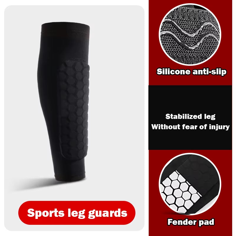 Premium Football Shin Guard Socks with Foam Padding - Calf Compression Sleeve & Honeycomb Design for Ultimate Protection and Comfort in Soccer!