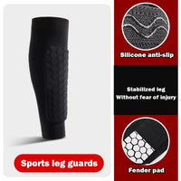 Premium Football Shin Guard Socks with Foam Padding - Calf Compression Sleeve & Honeycomb Design for Ultimate Protection and Comfort in Soccer!