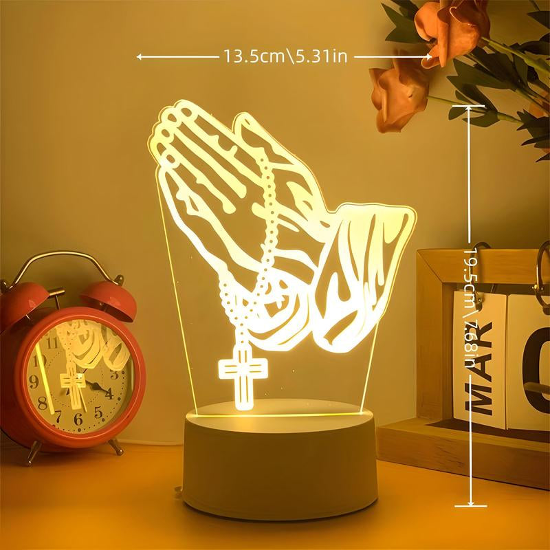 Illuminate Your Space with a Stunning 3D Cross Design Night Light – USB Powered Decorative Lamp for Home, Bedroom, Living Room, and Office!