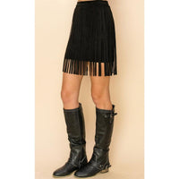 Chic Suede Fringe Skirt for Effortless Style