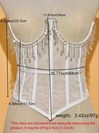Elevate Your Look with Our Chic Rhinestone Fringe Corset Belt - Adjustable Punk Style Accessory for Parties and Everyday Glam!