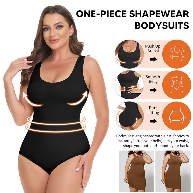 Ultimate Waist Trainer Bodysuit for Women - Tummy Control Seamless Shapewear, Butt Lifter Full Body Shaper in Black, White & Brown - High-Waist Girdle for All-Day Comfort