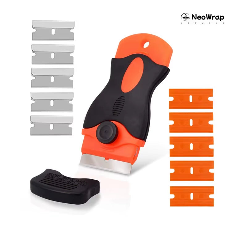 Versatile Razor Blade Scraper and Squeegee for Car Glass, Ceramic Hobs, and Sticker Removal