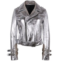 Chic  2024 Autumn Real Leather Jacket for Women - Trendy Streetwear Essential!