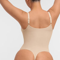 Seamless Peach Heart Collar Bodysuit - Comfortable Shapewear Jumpsuit with Zipper for Women