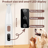 Ultimate Waterproof Dog Paw Trimmer with LED Light - Professional Pet Clippers with 18mm Wide Blade & Smart Display for Easy Grooming!