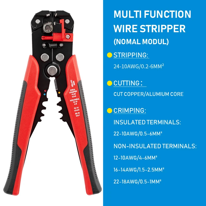 Versatile Automatic Wire Stripper & Crimper Tool - Adjustable Multifunctional Pliers for All Your Cable Cutting Needs