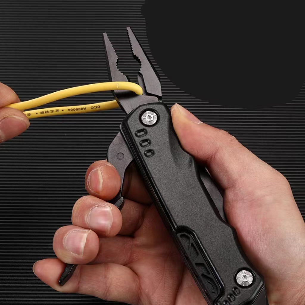Versatile Outdoor Stainless Steel Folding Pliers with Hammer Tool