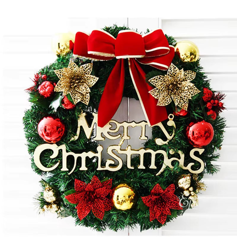 Stunning 30Cm Artificial Christmas Wreath - Perfect for Door, Window, and Tree Decorations!