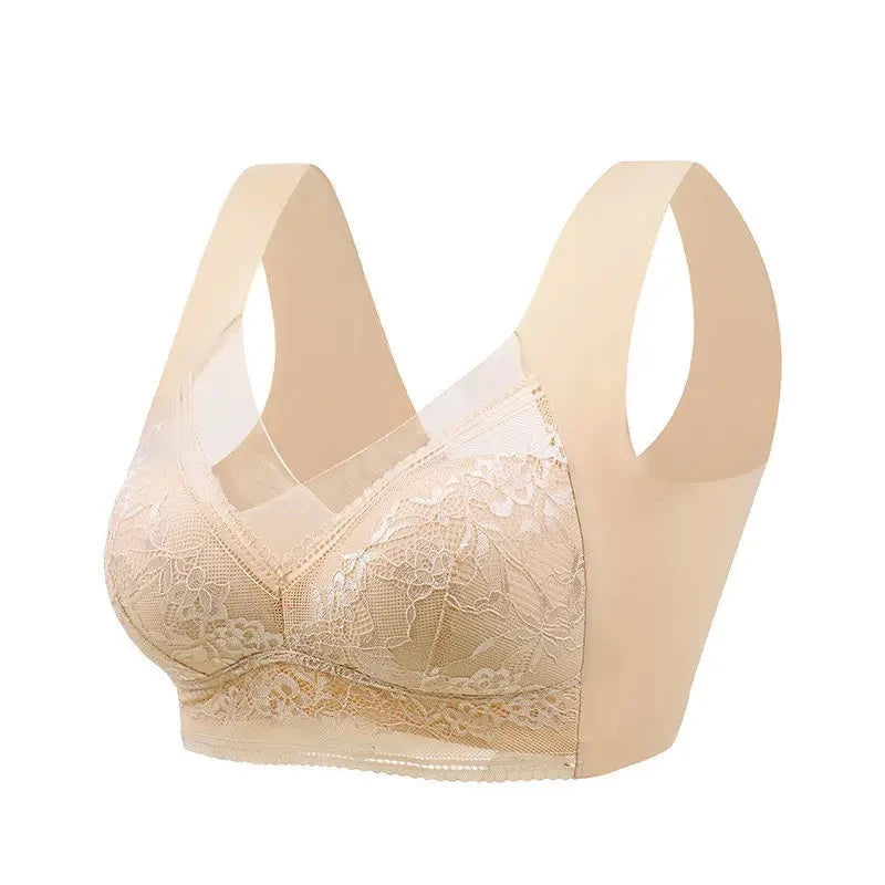 Ultimate Comfort: L-6L Large Push-Up Wireless Lace Bralette - Summer-Ready Ice Silk Plus Size Lingerie