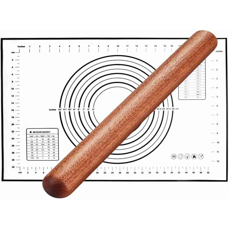 Ultimate Rolling Pin & Baking Mat Set – Adjustable Thickness Stainless Steel Dough Roller for Perfect Pastry, Pizza, Pie, Pasta & More!
