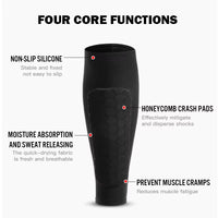 Premium Football Shin Guard Socks with Foam Padding - Calf Compression Sleeve & Honeycomb Design for Ultimate Protection and Comfort in Soccer!