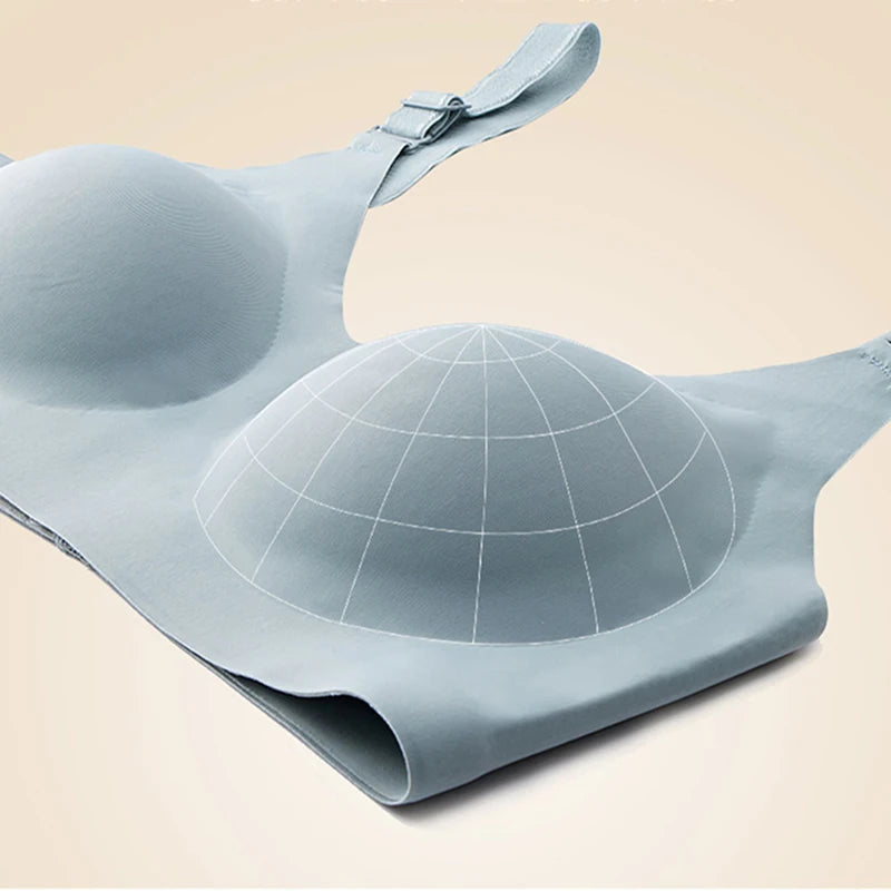 Seamless Wireless Bra for Women - Comfortable Jelly Color Breastfeeding Lingerie with Deep V Gather