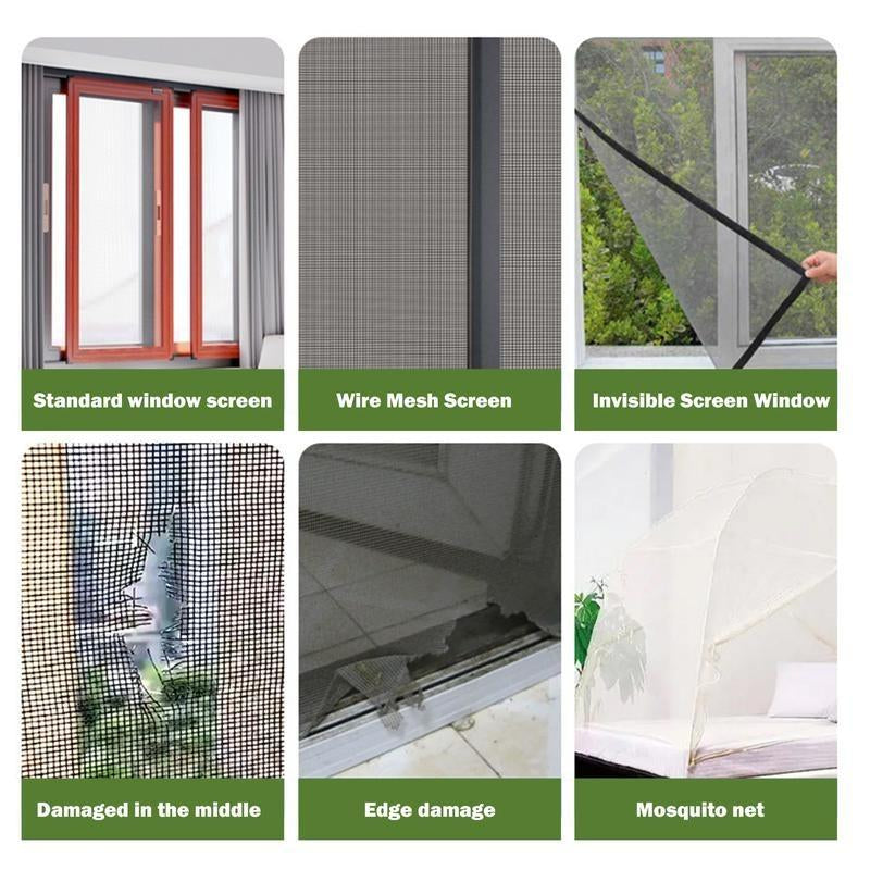 Repair Your Screens Like New: Durable Gray Adhesive Fiberglass Mesh Tape for Windows & Doors