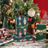 Reversible Nutcracker Christmas Wrapping Paper - 17" x 33' Foil Green Mini Roll for Holiday Celebrations and Parties