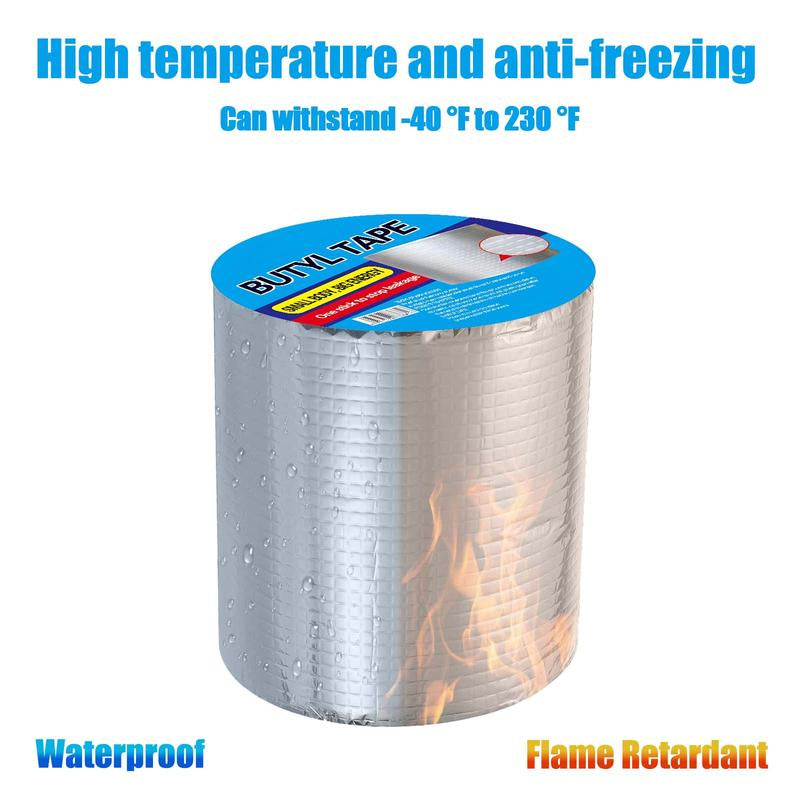 Premium Waterproof Butyl Tape - 16.4 Ft Self-Adhesive Leak Repair for Roofs and Metal Tiles