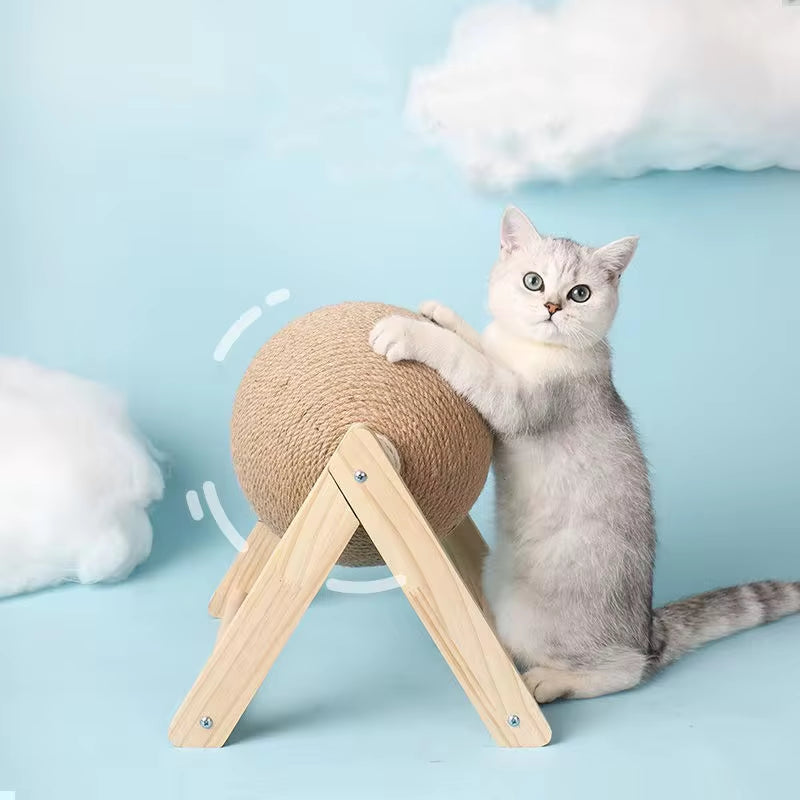 Interactive Cat Scratching Ball Toy - Sisal Rope Grinding Board for Happy Paws & Scratch-Free Furniture