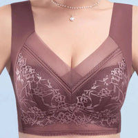 Ultimate Comfort: L-6L Large Push-Up Wireless Lace Bralette - Summer-Ready Ice Silk Plus Size Lingerie