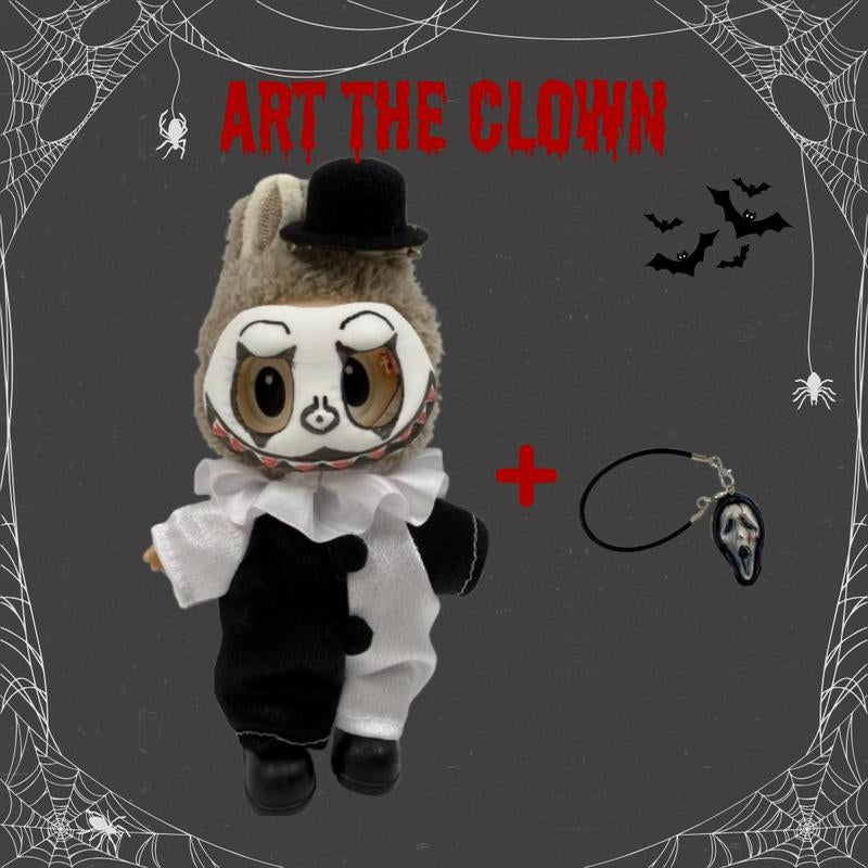 Spooky Season Art the Clown Terrifier Matching Costume for Labubu Doll - Perfect Halloween Custom Outfit!