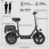 High-Performance Adult Electric Scooter - 20 MPH, 45 Miles Range, Foldable, Dual Brake & Suspension, Stylish Design, Perfect Christmas Gift!