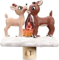2025 Cute Christmas Reindeer Night Light - Festive LED Campfire Lamp for Bedroom, Living Room & Kids Room Decor, Perfect Holiday Gift