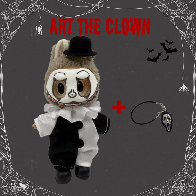 Spooky Season Art the Clown Terrifier Matching Costume for Labubu Doll - Perfect Halloween Custom Outfit!