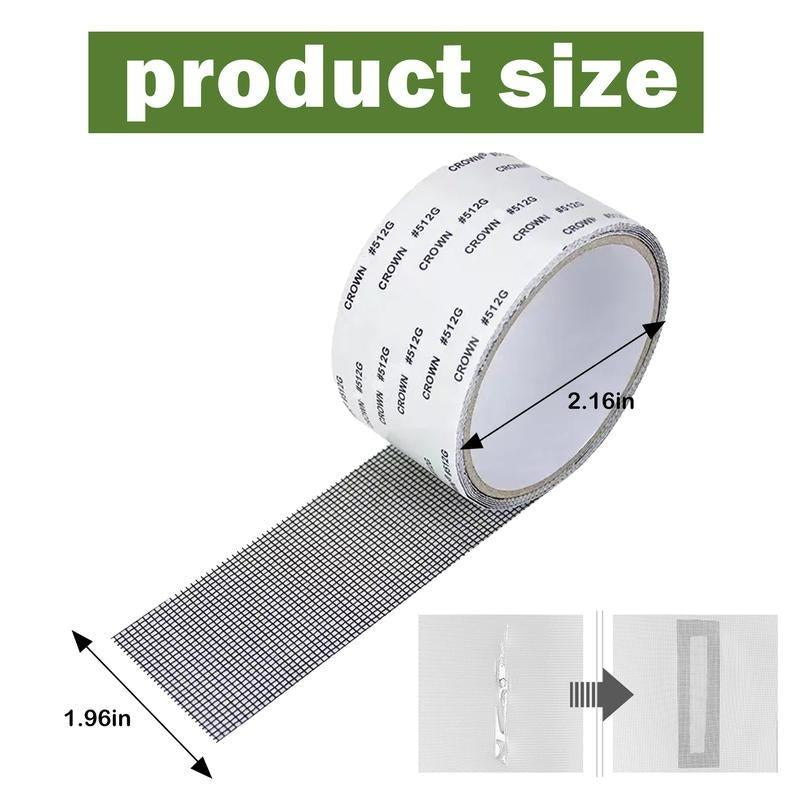 Repair Your Screens Like New: Durable Gray Adhesive Fiberglass Mesh Tape for Windows & Doors