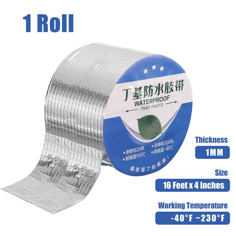 Premium Waterproof Butyl Tape - 16.4 Ft Self-Adhesive Leak Repair for Roofs and Metal Tiles