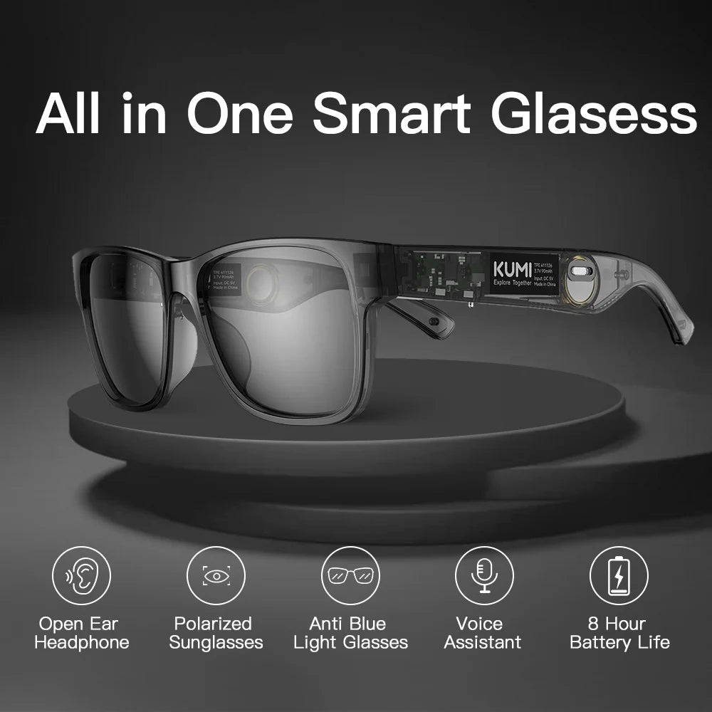 Meta V1 Smart Bluetooth Glasses – Polarized Sunglasses, Open-Ear Audio, IPX4 Waterproof, AI Voice Assistant