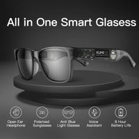 Meta V1 Smart Bluetooth Glasses – Polarized Sunglasses, Open-Ear Audio, IPX4 Waterproof, AI Voice Assistant