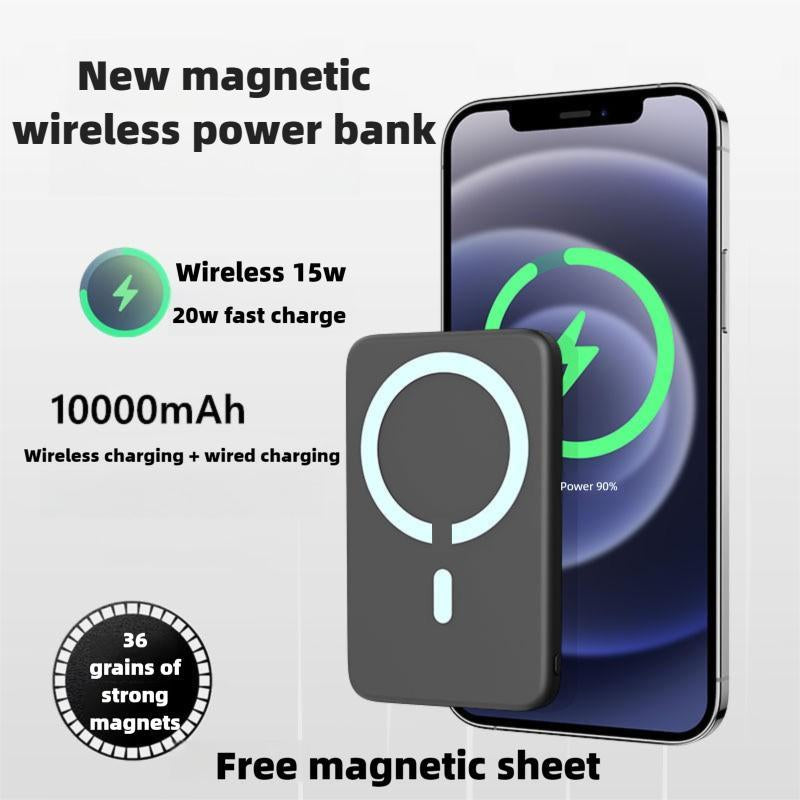 Ultra-Thin 10000mAh Magnetic Power Bank for iPhone 12-17 - Fast Charging PD 20W Wireless Portable Charger