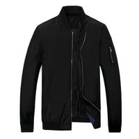 Lightweight Men's Bomber Jacket - Stylish Casual Zip Coat with Pockets for Spring & Autumn