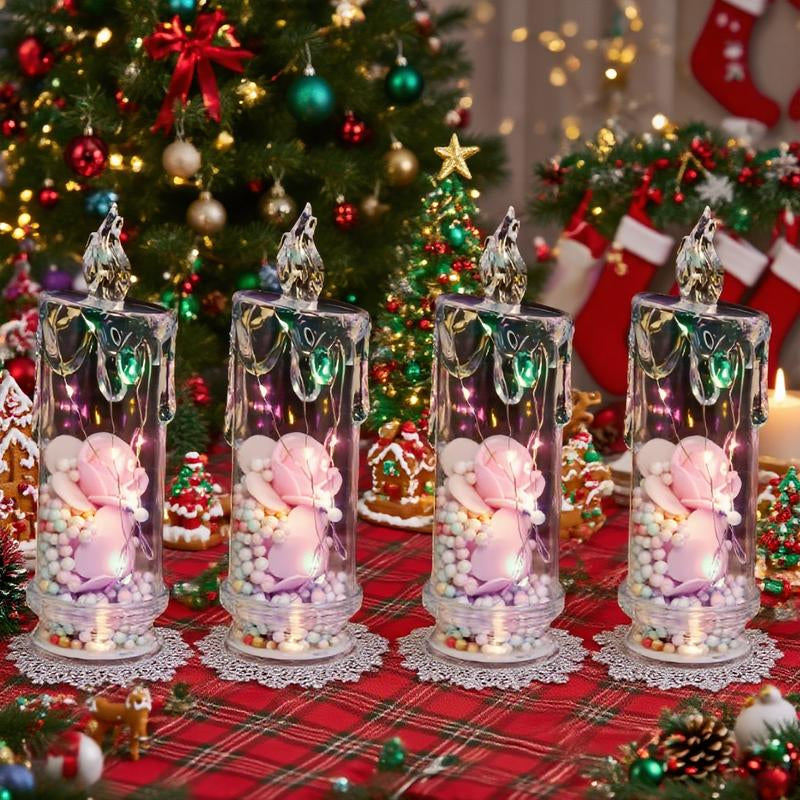 4-Pack Pink Flameless LED Candles – Perfect Romantic Decor for Valentine's Day, Weddings, Proposals, Birthdays, Dinners, and More!