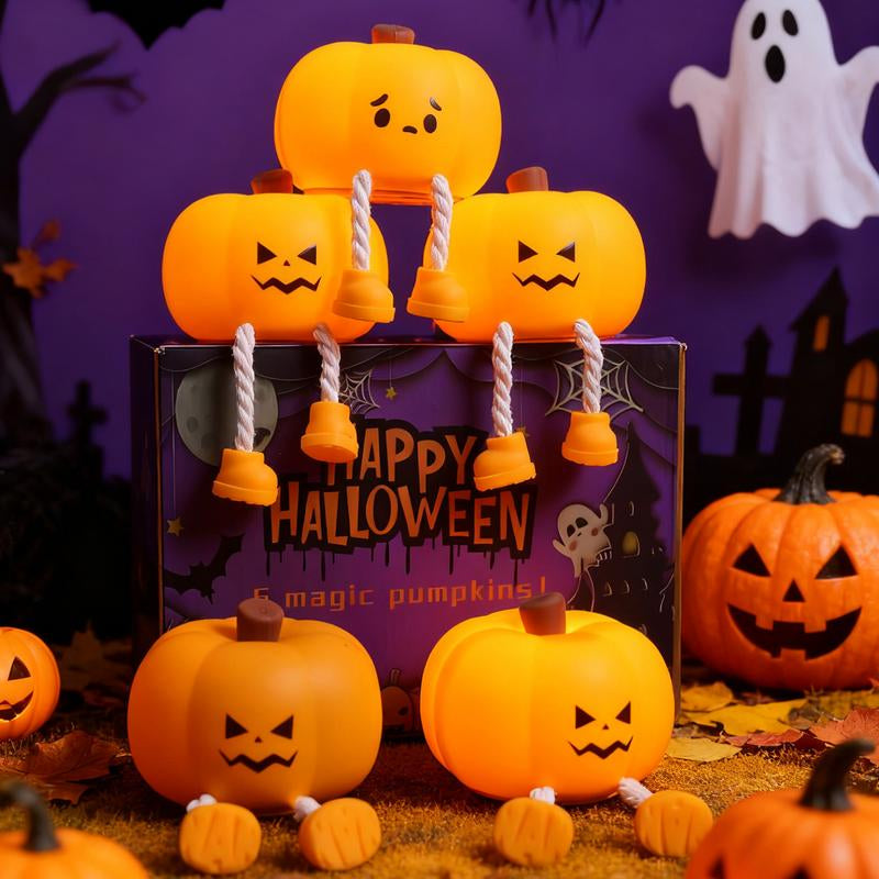 Adorable Pumpkin Night Light - Rechargeable Silicone Touch Lamp for Halloween Decor & Fun Office Vibes