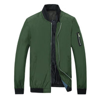 Lightweight Men's Bomber Jacket - Stylish Casual Zip Coat with Pockets for Spring & Autumn